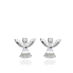 First Communion CZ Angel Earrings