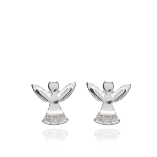 First Communion CZ Angel Earrings