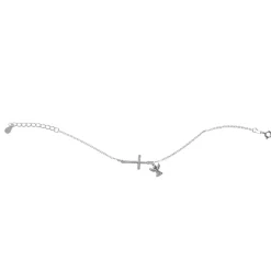 First Communion CZ Cross & Angel Charm Bracelet