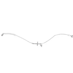 First Communion CZ Cross & Cross Charm Bracelet