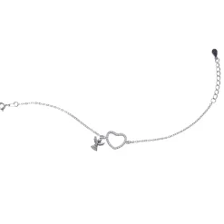 First Communion CZ Heart & Angel Charm Bracelet