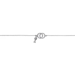 First Communion Silver CZ Circle and Chalice Bracelet