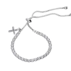 First Communion Tennis Bracelet & Cross Charm