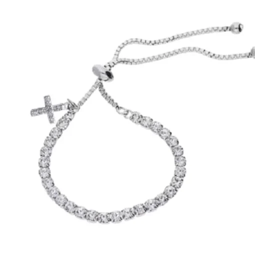 First Communion Tennis Bracelet & Cross Charm