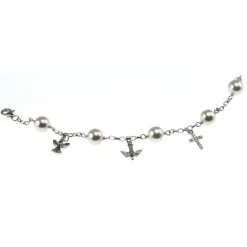 First Holy Communion Pearl and Charms Bracelet