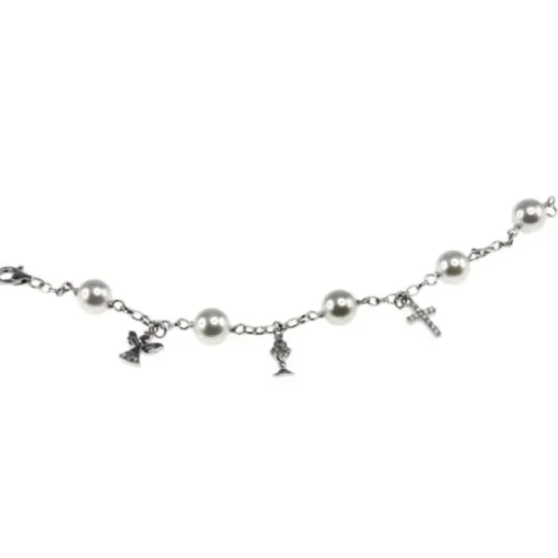 First Holy Communion Pearl and Charms Bracelet
