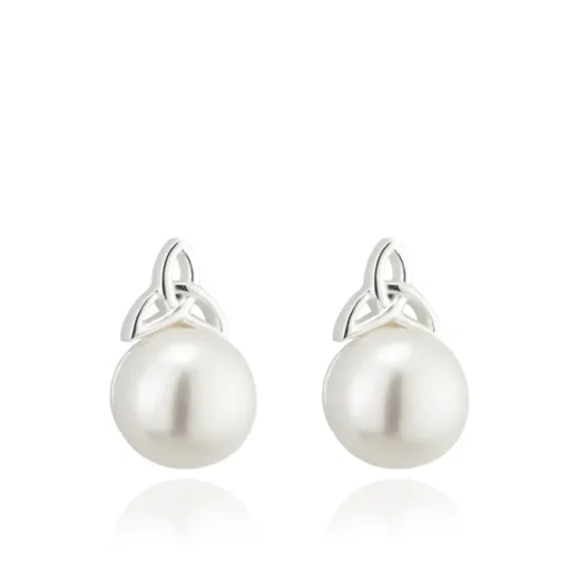Fresh Water Pearl Trinity Stud Earrings
