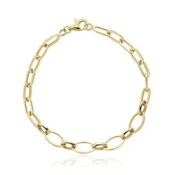 GOLD OPEN OVAL LINK BRACELET