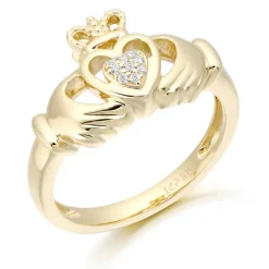 9K Gold Claddagh Ring