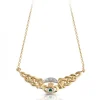 9K Gold CZ Claddagh Necklace combined with Celtic design