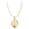 9K Gold St Christopher Medal Spiga Chain Necklace