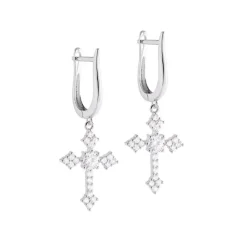Rebecca Judith Earring with Small Cross Pendant