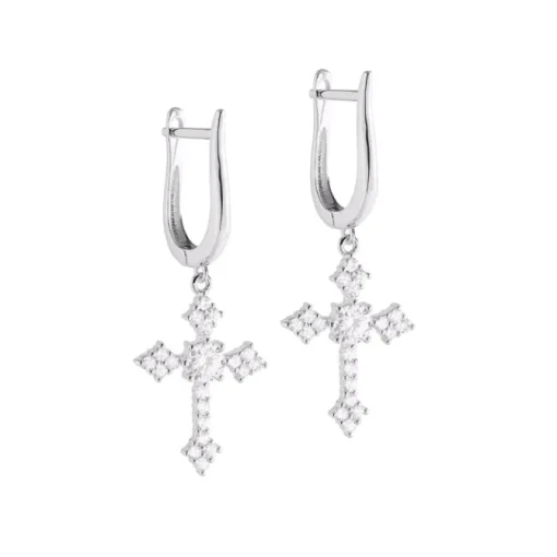 Rebecca Judith Earring with Small Cross Pendant