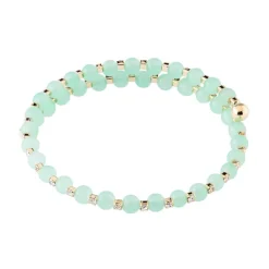 Rebecca My World Bracelet in Hard Green Stone and Zircons