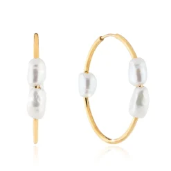 Rebecca Pearl Hoops Earrings
