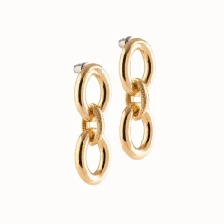 Rebecca Yellow Gold Chain Link Diva Earrings