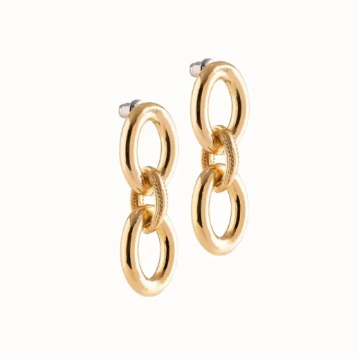 Rebecca Yellow Gold Chain Link Diva Earrings
