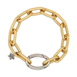 Rebecca Yellow Plated Textured Diva Bracelet