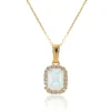 RECTANGLE OPAL PENDANT NECKLACE
