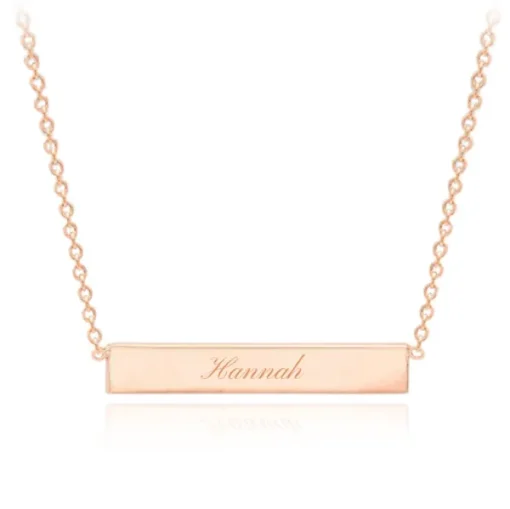Rose Gold Horizontal Bar Necklace