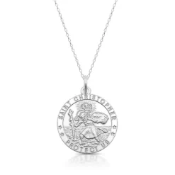 ROUND ST. CHRISTOPHER MEDAL & CHAIN
