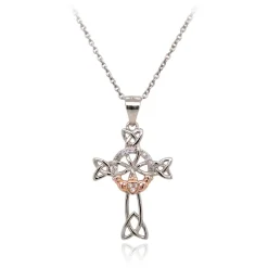 Silver Celtic & Claddagh 2Tone Necklace