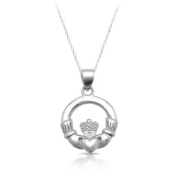 Silver Claddagh Pendant Necklace