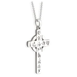 Silver History Of Ireland Cross Pendant