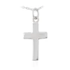 Silver Medium Wide Plain Cross Pendant