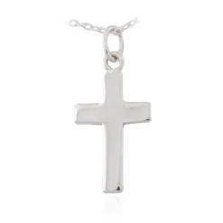 Silver Medium Wide Plain Cross Pendant