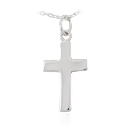 Silver Medium Wide Plain Cross Pendant