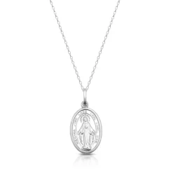 Silver Miraculous Medal and Chain
