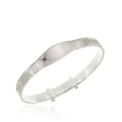 Sterling Sillver Baby Bangle with a Pink CZ Stone