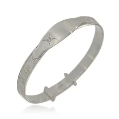 Sterling Silver Baby Bangle with Clear Stone