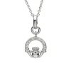 Sterling Silver Claddagh CZ Necklace