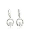STERLING SILVER CLADDAGH DROP EARRINGS