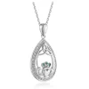 STERLING SILVER CRYSTAL CLADDAGH OVAL NECKLACE