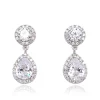 Sterling Silver CZ Drop Earrings