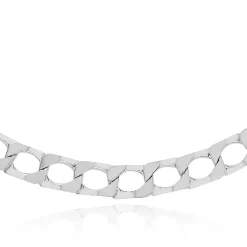 STERLING SILVER DIAMOND CUT SQUARE CURB CHAIN Necklace
