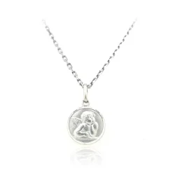 Sterling Silver Guardian Angel Medal (Petite)