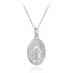 Sterling Silver Miraculous Medal Necklace