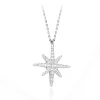 STERLING SILVER RHODIUM PLATED STAR CZ ADJUSTABLE NECKLACE