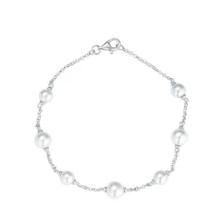 STERLING Silver Shell Pearl Bracelet