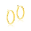 STERLING SILVER YELLOW GOLD PLATED HOOP EARRINGS