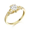 Yellow Gold CZ Heart Claddagh Ring