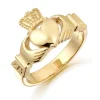 Yellow Gold Plain Unisex Claddagh Ring