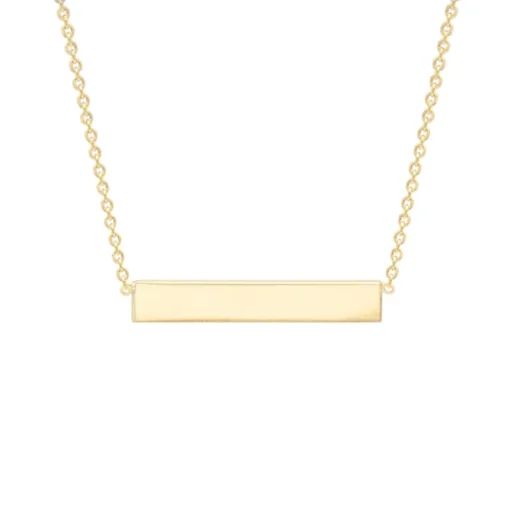 Yellow Gold Plated Horizontal Bar Necklace