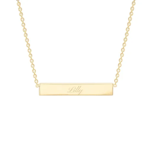 Yellow Gold Plated Horizontal Bar Necklace